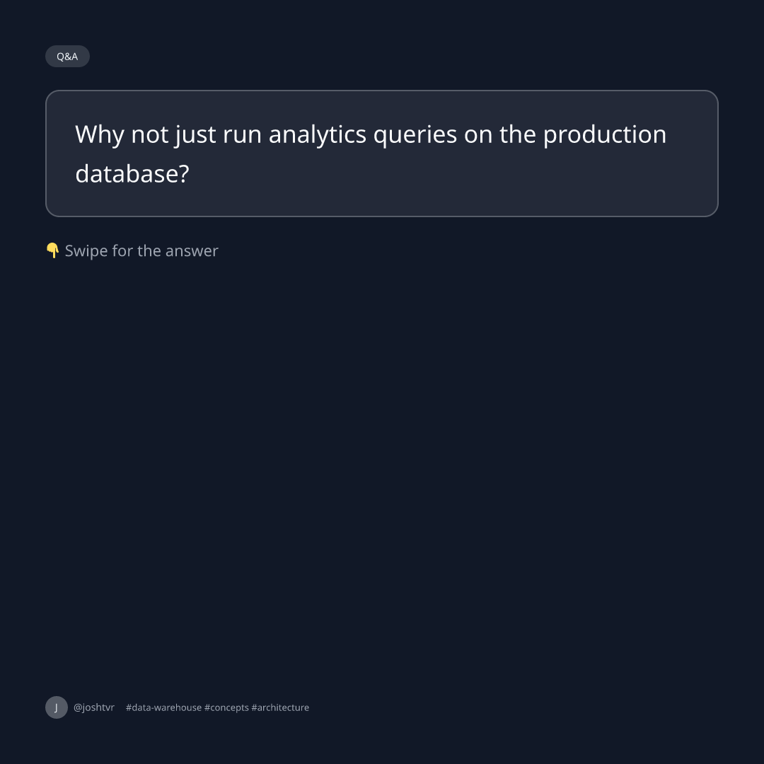Why use a data warehouse?