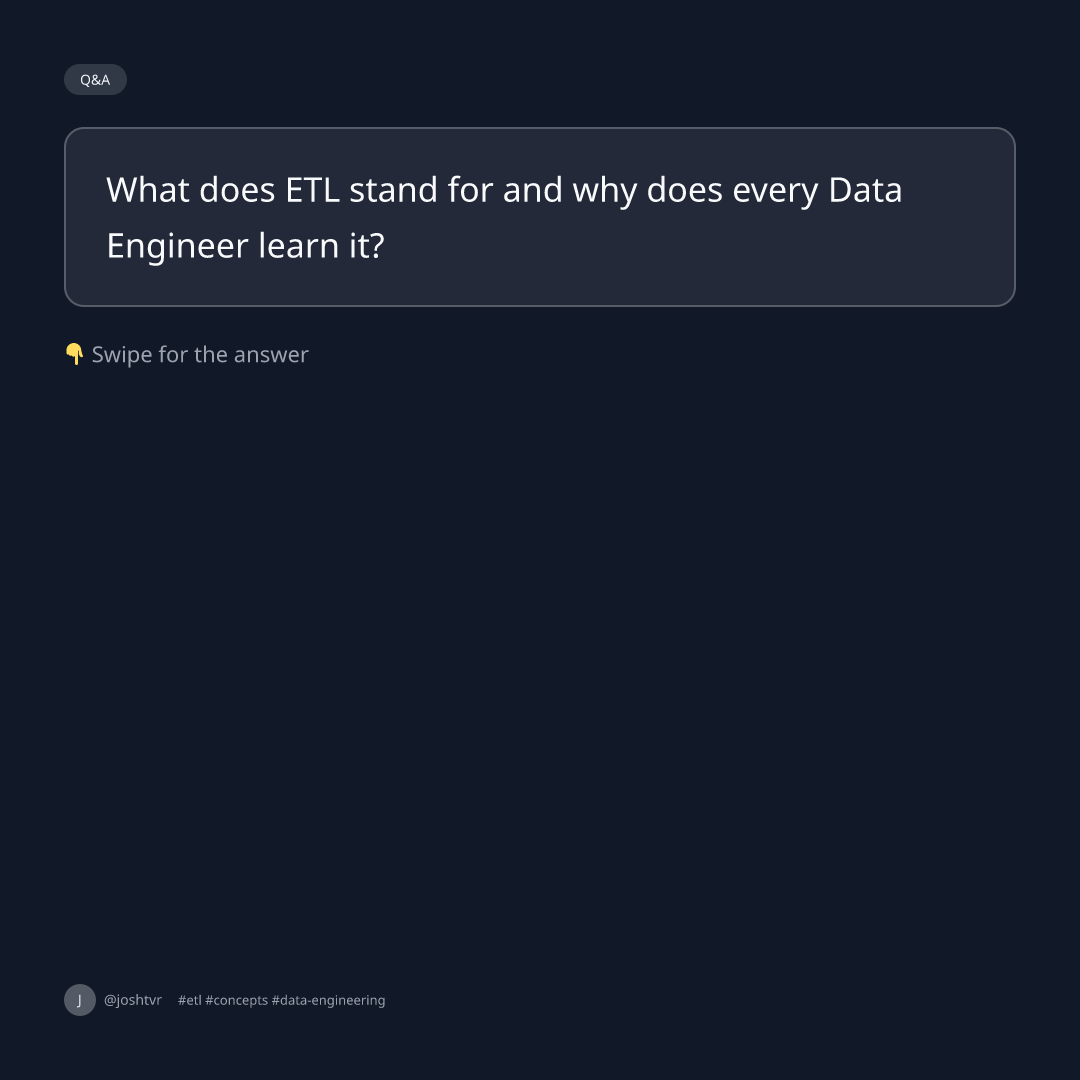 What is ETL?