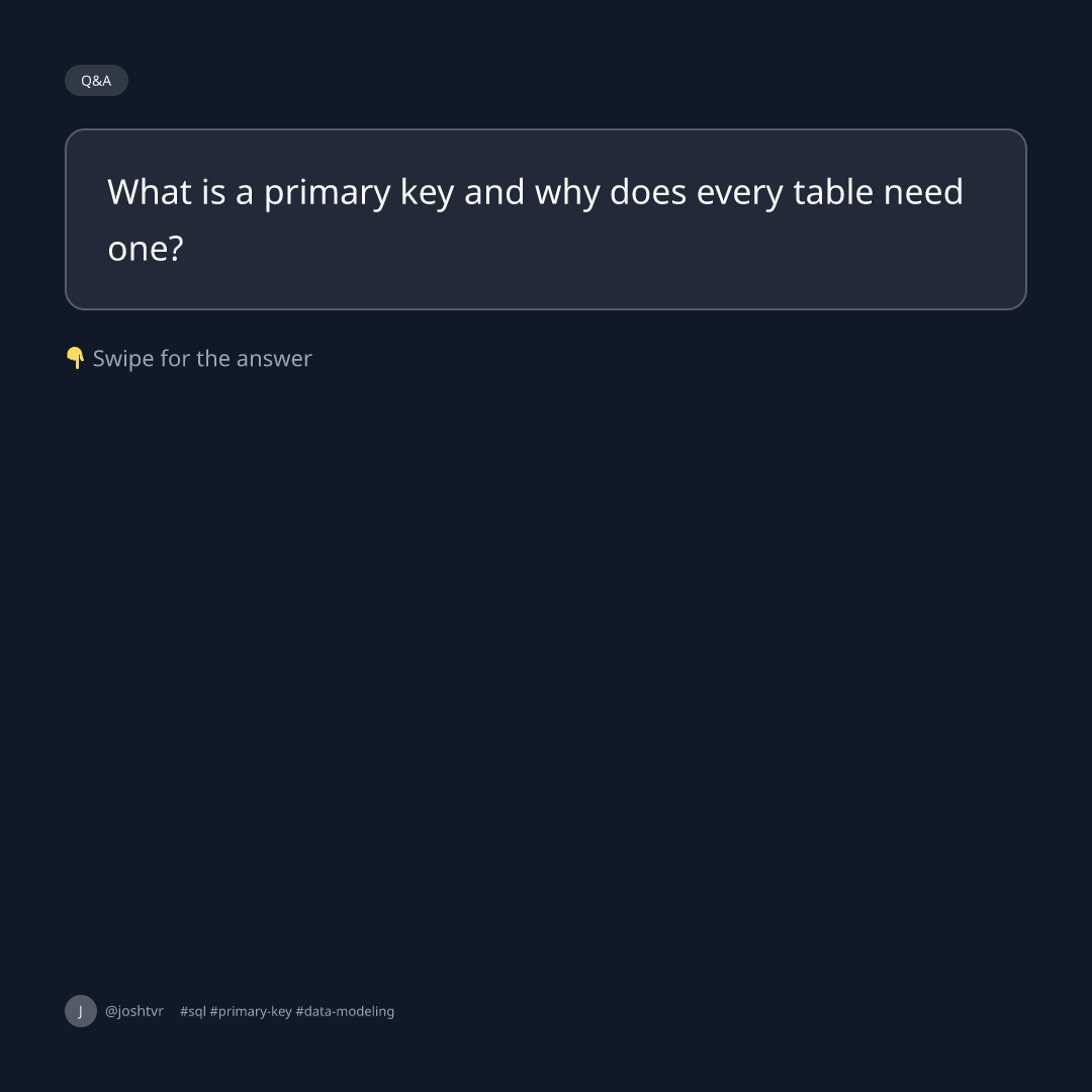 What is a primary key?